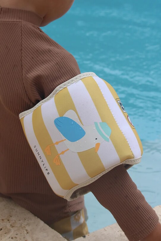 Μανίκια για μάθηση κολύμβησης SunnyLife Sammy the Seagull Mustard Stripe 2-pack S51NABMS κίτρινο