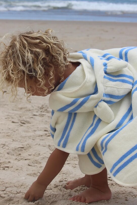 Παιδική βαμβακερή πετσέτα SunnyLife Sammy the Seagull Blue Stripe S51KHTBL