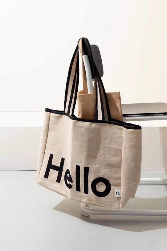 Βαμβακερή τσάντα Design Letters Hello 10502003NABLAHELLO μπεζ AA00