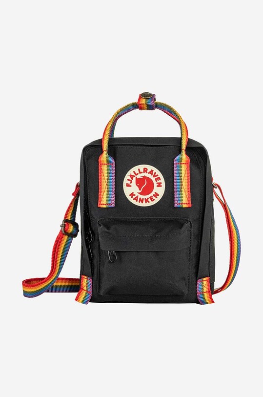 Σακίδιο Fjallraven Kanken Rainbow Sling υφασμάτινο μαύρο F23623.550.907