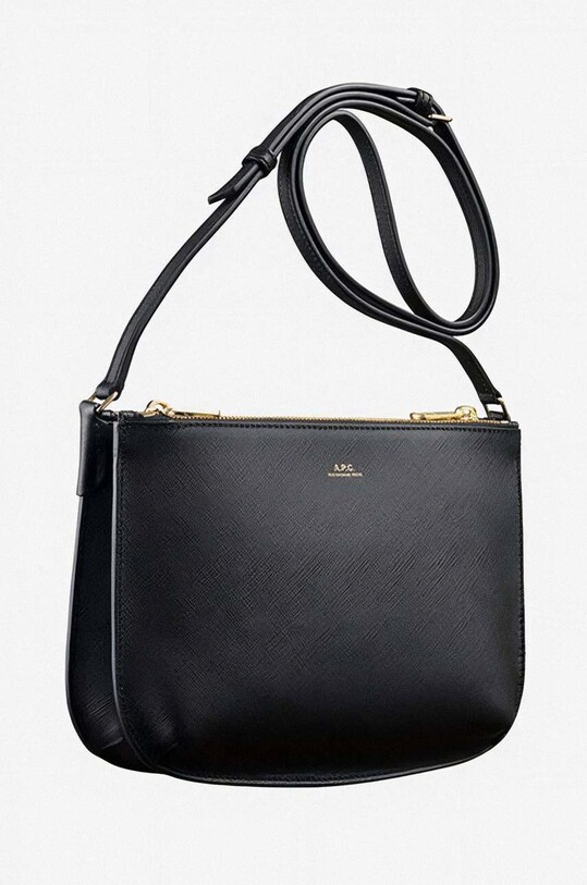 Δερμάτινη τσάντα A.P.C. Sac Sarah PXBJQ-F61404 BLACK μαύρο PXBJQ.F61404