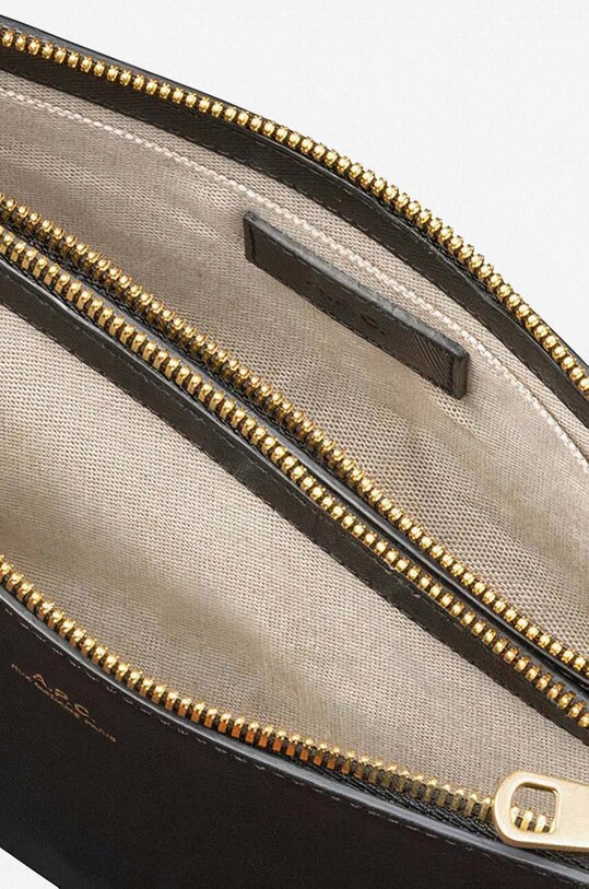 Δερμάτινη τσάντα A.P.C. Sac Sarah PXBJQ-F61404 BLACK PXBJQ.F61404 μαύρο