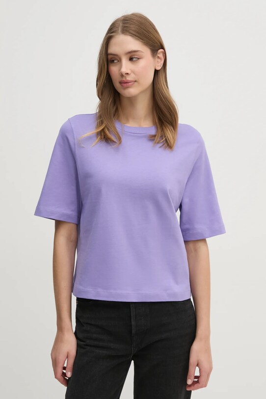 Βαμβακερό μπλουζάκι United Colors of Benetton κανονικό μωβ 3BL0E17G5