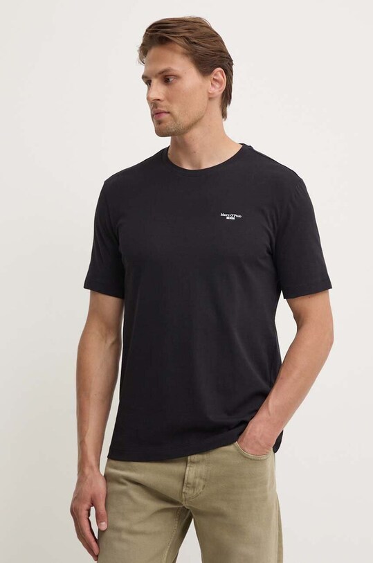 Βαμβακερό μπλουζάκι Marc O'Polo DENIM κανονικό μαύρο B61202151060