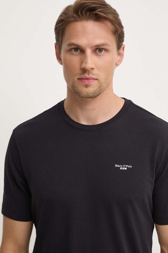 Βαμβακερό μπλουζάκι Marc O'Polo DENIM μαύρο B61202151060