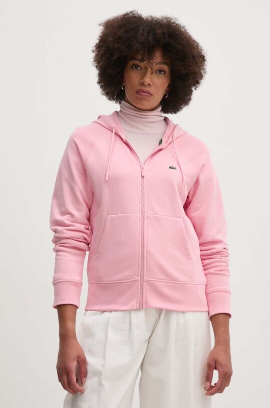 Μπλούζα Lacoste με κουκούλα ροζ SF9213