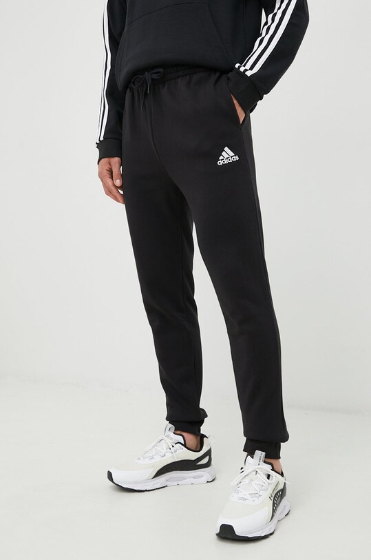 Παντελόνι φόρμας adidas πλεκτό ύφασμα μαύρο HL2236