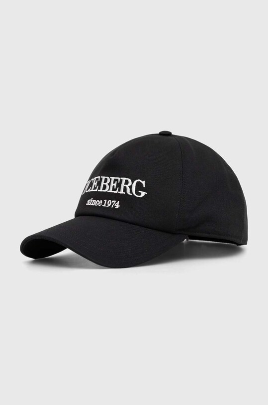 Βαμβακερό καπέλο του μπέιζμπολ Iceberg απλικέ μαύρο 7103.6920