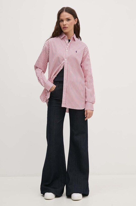 Βαμβακερό πουκάμισο Polo Ralph Lauren 211910743 λευκό AW24