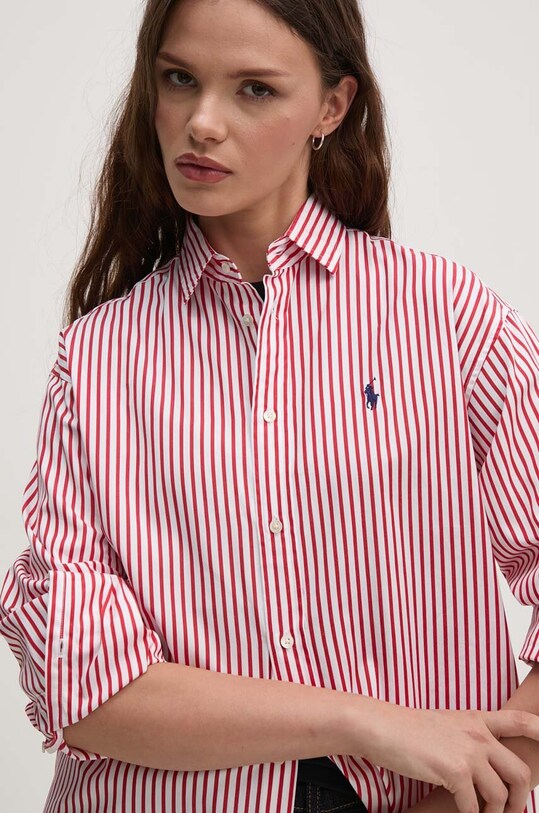 Βαμβακερό πουκάμισο Polo Ralph Lauren λευκό 211910743
