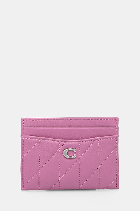 Δερμάτινη θήκη για κάρτες Coach Essential Card Case ροζ CM434