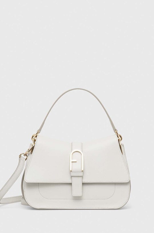 Δερμάτινη τσάντα Furla λείο δέρμα λευκό WB00996.BX2045.1704S