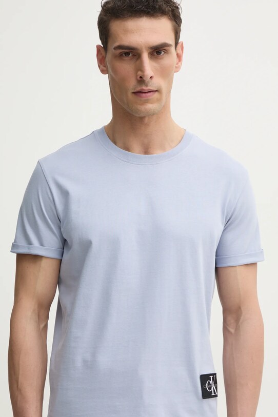 Βαμβακερό μπλουζάκι Calvin Klein Jeans μπλε J30J323482