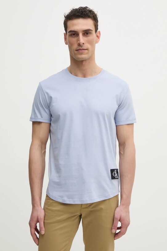 Βαμβακερό μπλουζάκι Calvin Klein Jeans μπλε J30J323482