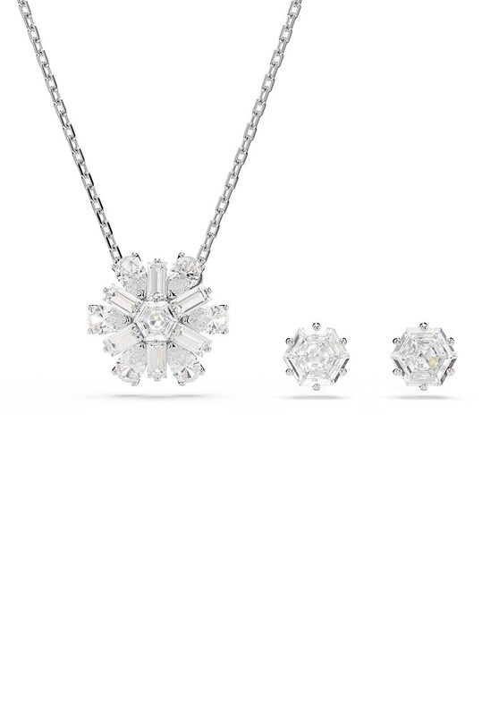 Κολιέ και σκουλαρίκια Swarovski IDYLLIA 2-pack ασημί 5691486