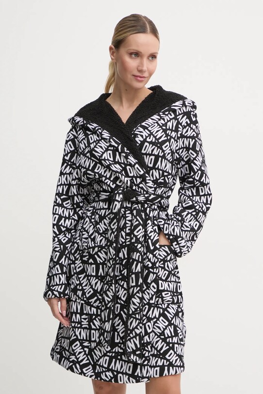 Ρόμπα Dkny πλεκτό ύφασμα μαύρο YI30027