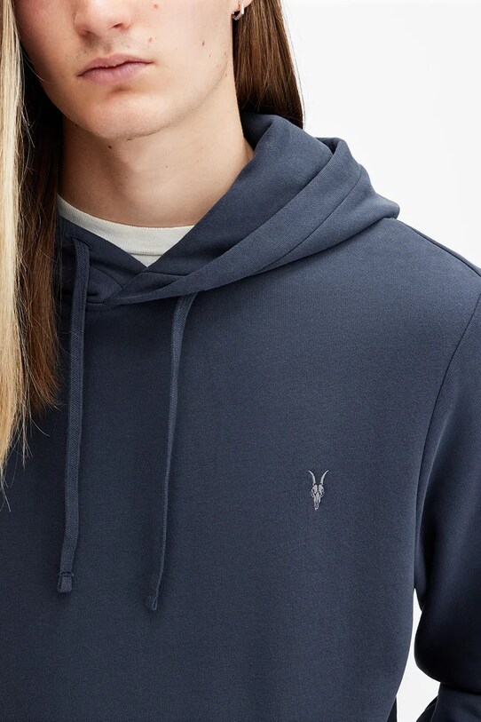 Βαμβακερή μπλούζα AllSaints RAVEN OTH HOODY M003NZ σκούρο μπλε SS25
