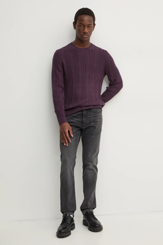 Πουλόβερ με προσθήκη μαλλιού Abercrombie & Fitch KI120.4197.530 μωβ AW24