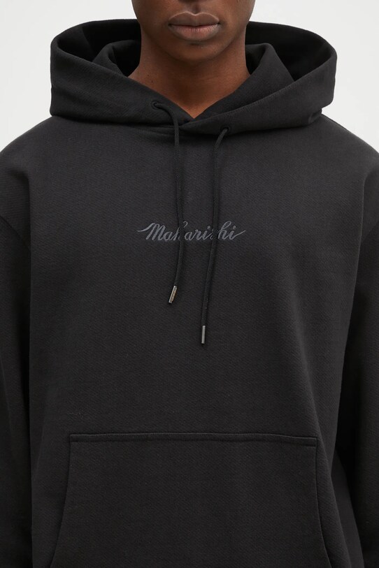 Βαμβακερή μπλούζα Maharishi Maharishi Organic Hooded Sweat μαύρο 4622.BLACK