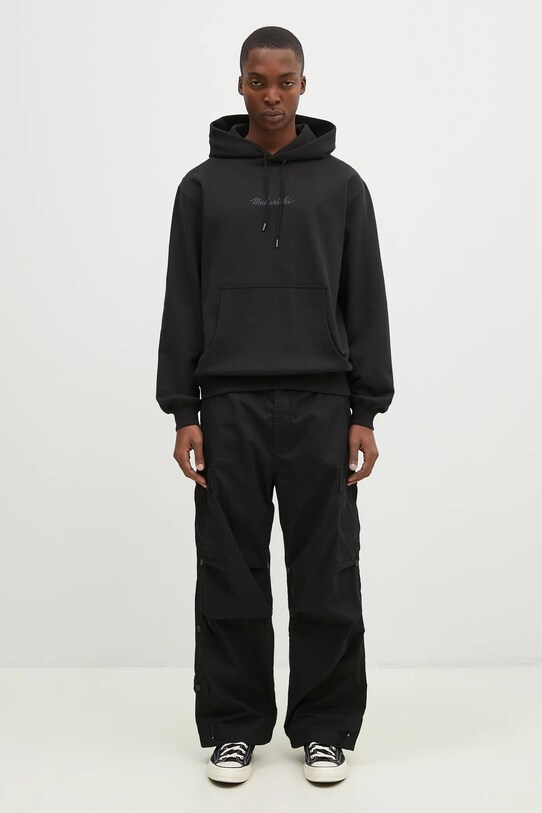 Βαμβακερή μπλούζα Maharishi Maharishi Organic Hooded Sweat 4622.BLACK μαύρο