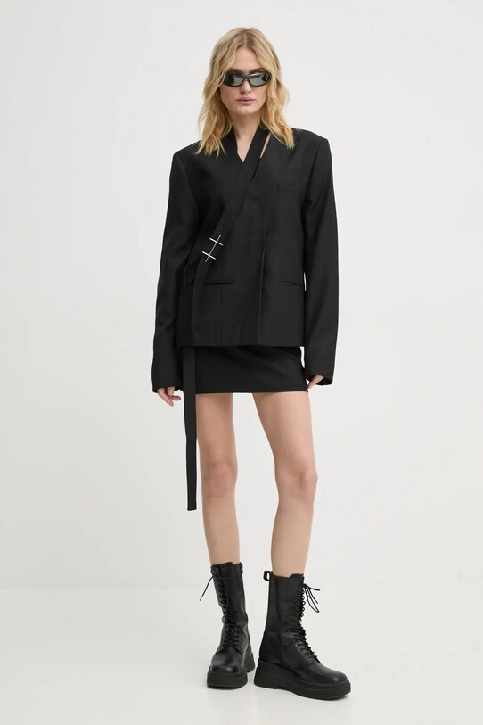Ρούχα Μπλέιζερ με μίγμα μαλλιού Heliot Emil AW24.M.04.045.BLK01 μαύρο