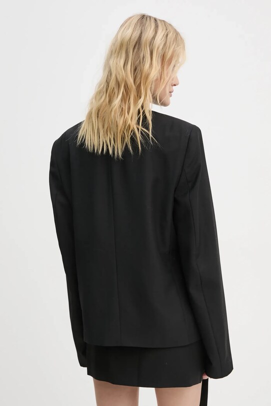 Μπλέιζερ με μίγμα μαλλιού Heliot Emil AW24.M.04.045.BLK01 μαύρο