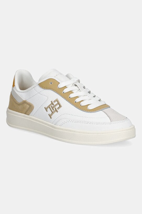 Δερμάτινα αθλητικά παπούτσια Tommy Hilfiger TH HERITAGE COURT SNEAKER SDE δέρμα σαμουά λευκό FW0FW08037