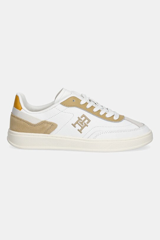 Δερμάτινα αθλητικά παπούτσια Tommy Hilfiger TH HERITAGE COURT SNEAKER SDE FW0FW08037 λευκό AW24
