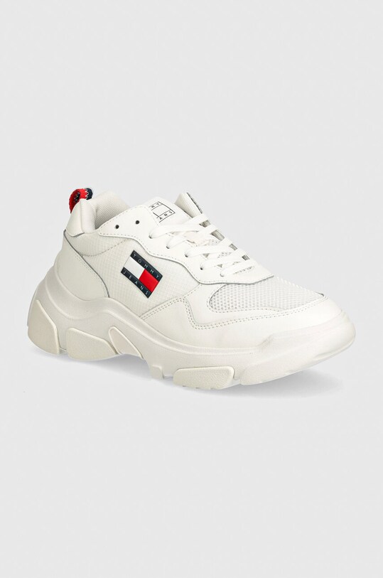 Αθλητικά Tommy Jeans TJW LIGHTWEIGHT HYBRID RUNNER υφασμάτινο λευκό EN0EN02580