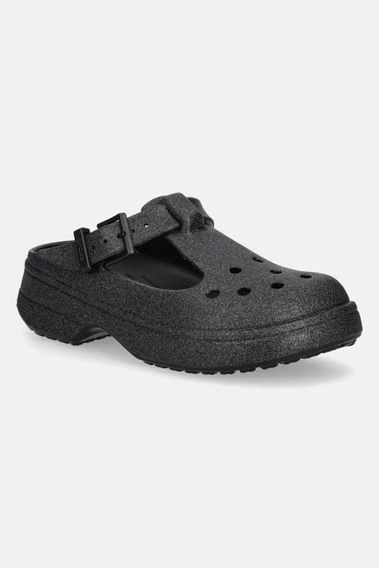 Παντόφλες Crocs Classic Mary Jane Glitter Clog φλατ μαύρο 210737.001