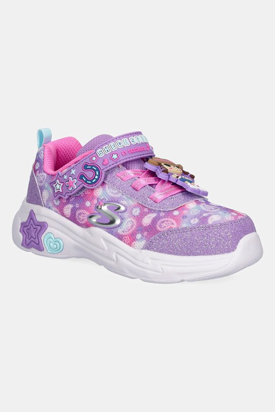 Παιδικά αθλητικά παπούτσια Skechers SNUGGLE SNEAKS απομίμηση λείου δέρματος μωβ 302214N