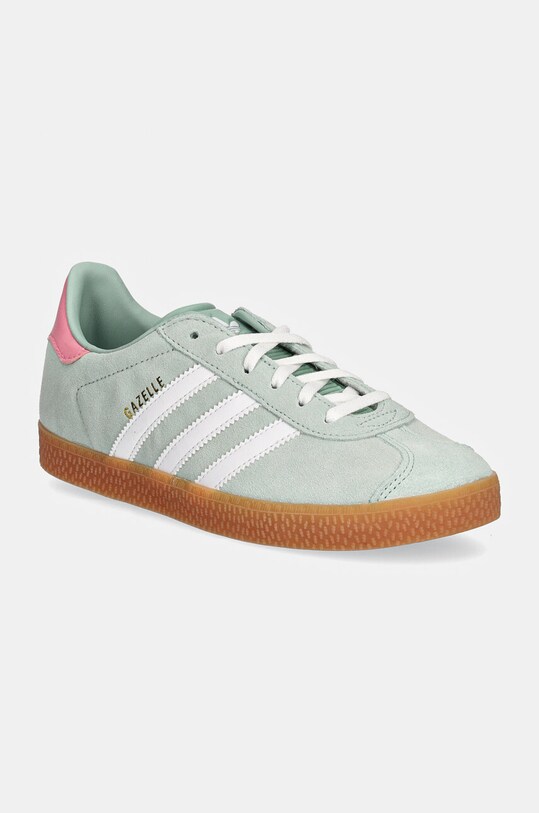 Παιδικά sneakers σουέτ adidas Originals GAZELLE δέρμα σαμουά πράσινο IG9152