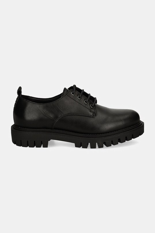 Δερμάτινα κλειστά παπούτσια Tommy Hilfiger CASUAL HILFIGER CHUNKY LTH SHOE FM0FM05301 μαύρο AW24