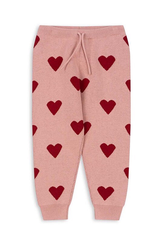 Παιδικό βαμβακερό παντελόνι Konges Sløjd LAPIS KNIT PANTS βαμβάκι ροζ KS101555.G