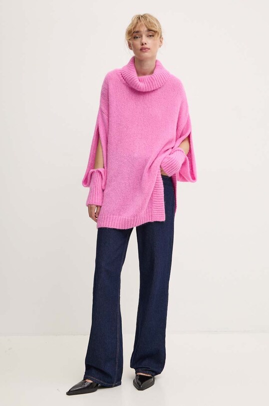 Μάλλινο πουλόβερ MMC STUDIO PL BITENEO BITENEO.SWEATER ροζ AW24