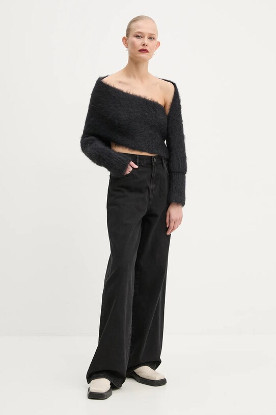 Μάλλινο πουλόβερ Sunnei RTWWKNW002 μαύρο AW24