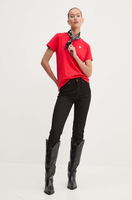 Μπλουζάκι Guess Jeans W4YI10.J1314 κόκκινο SS25