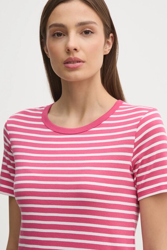 Βαμβακερό μπλουζάκι United Colors of Benetton ροζ 30YSE16A0