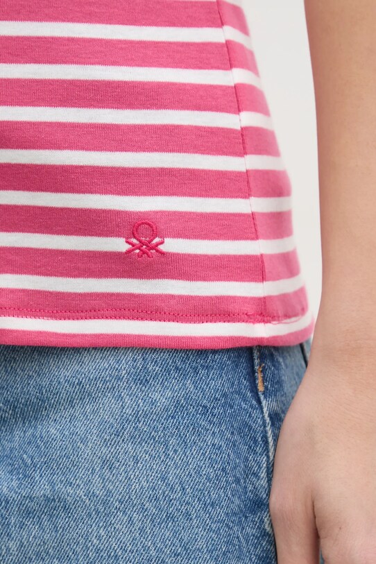 Βαμβακερό μπλουζάκι United Colors of Benetton 30YSE16A0 ροζ