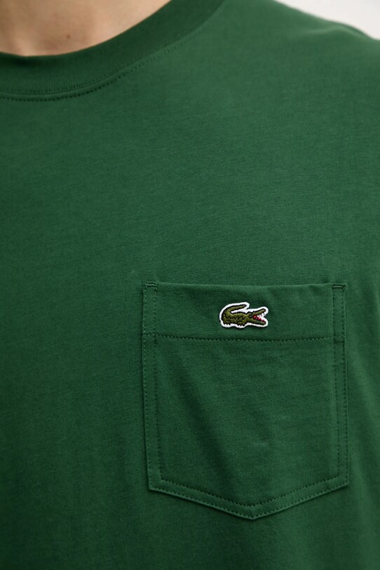 Βαμβακερό μπλουζάκι Lacoste TH2827 πράσινο