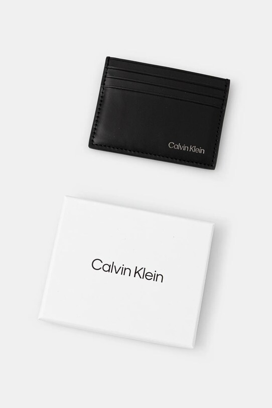 Αξεσουάρ Δερμάτινη θήκη για κάρτες Calvin Klein LV04D1104G μαύρο