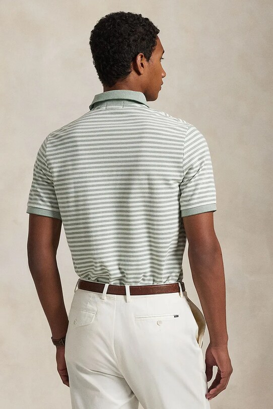 Βαμβακερό μπλουζάκι πόλο Polo Ralph Lauren 710974596 πράσινο AW25