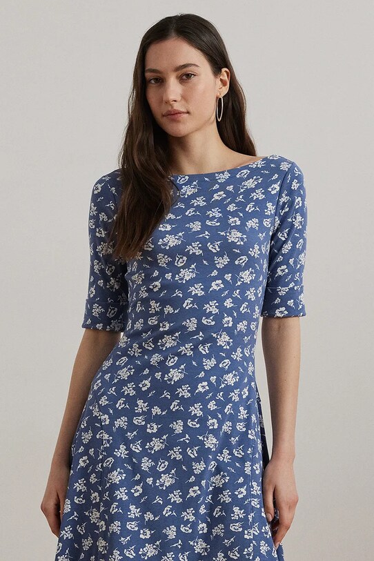 Ρούχα Βαμβακερό φόρεμα Lauren Ralph Lauren 200976993 μπλε