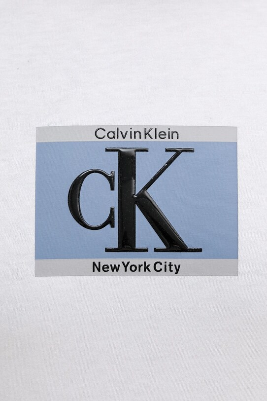 Βαμβακερό μπλουζάκι Calvin Klein λευκό LV04RC854G