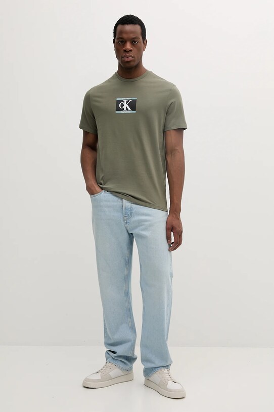 Βαμβακερό μπλουζάκι Calvin Klein LV04RC854G πράσινο AW25