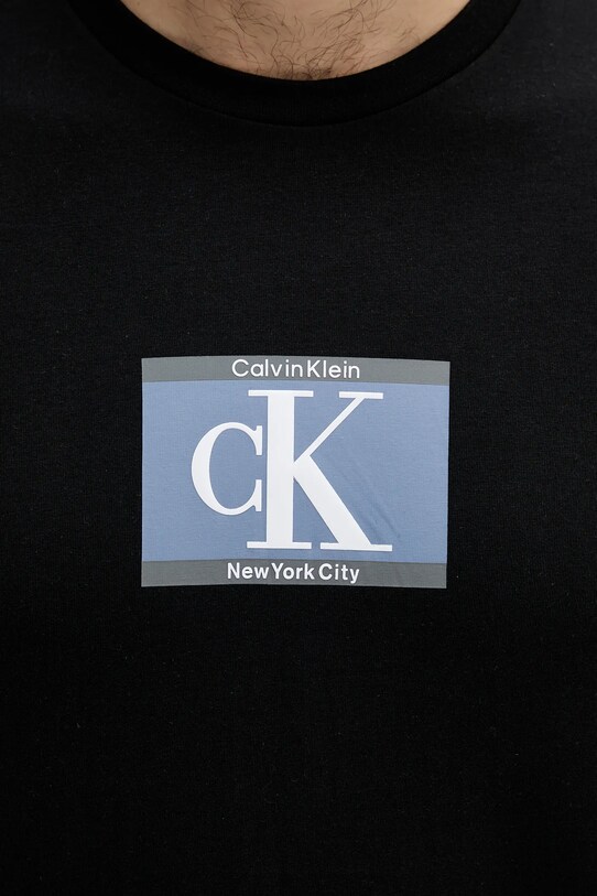 Βαμβακερό μπλουζάκι Calvin Klein μαύρο LV04RC854G