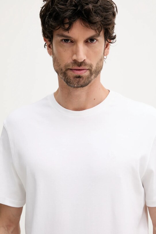 Ρούχα Βαμβακερό μπλουζάκι Calvin Klein LV04LB275G λευκό