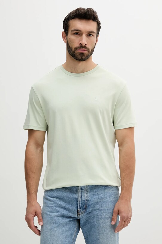 Βαμβακερό μπλουζάκι Calvin Klein κανονικό πράσινο LV04LB275G