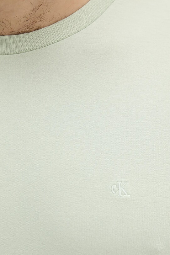 Βαμβακερό μπλουζάκι Calvin Klein πράσινο LV04LB275G