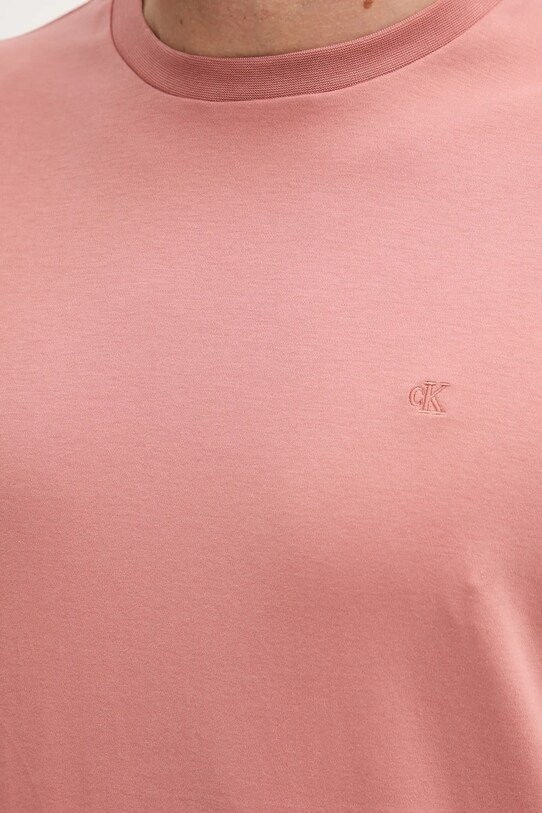 Βαμβακερό μπλουζάκι Calvin Klein πορτοκαλί LV04LB275G